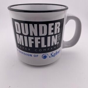 The Office Dunder Mifflin Sabre Ceramic Coffee Mug 20oz Silver Buffalo White